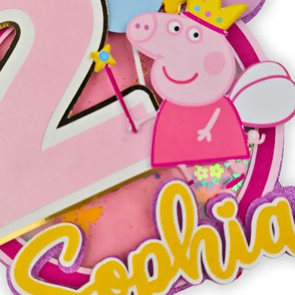 Cake Topper Shaker personalizado Peppa Pig - RioGrande Pastelería Córdoba